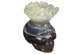Polished Agate Skull with Quartz Crown #149547-1
